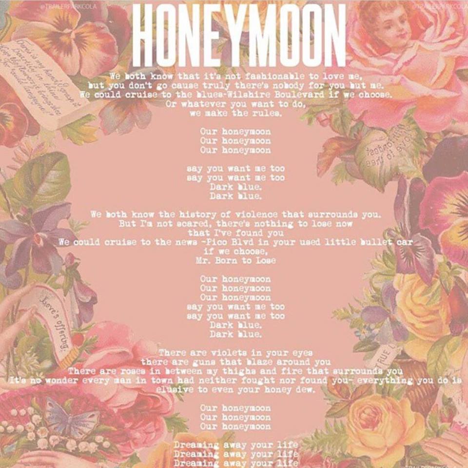 Letra de Honeymoon