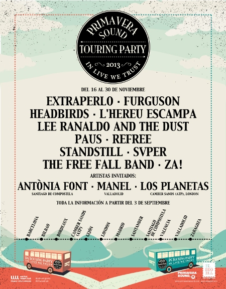 Los nombres del Primavera Sound Touring Party, anunciados en papel